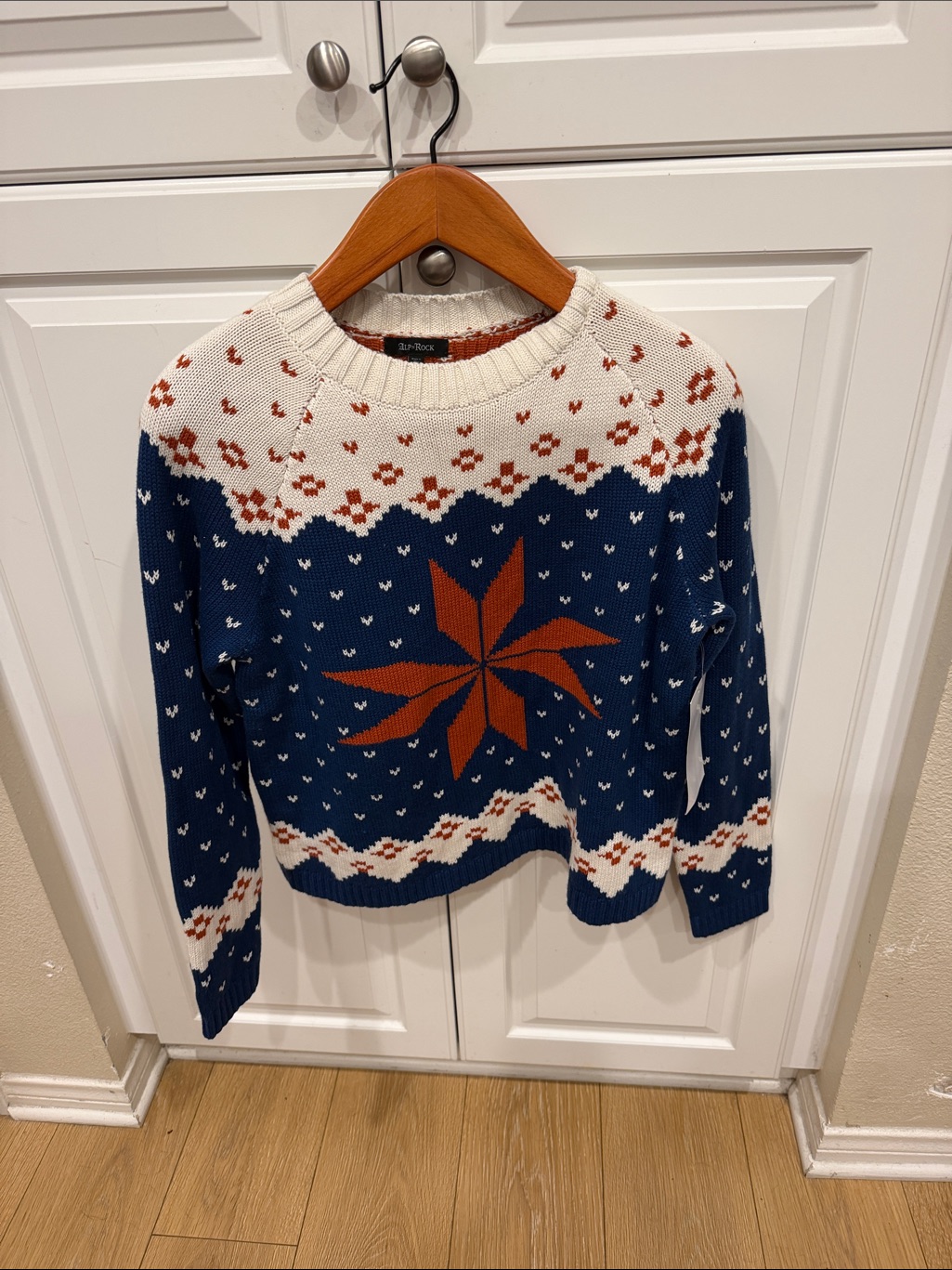 Alp N Rock Navy, Cream & Rust Star Fair Isle Crewneck Sweater